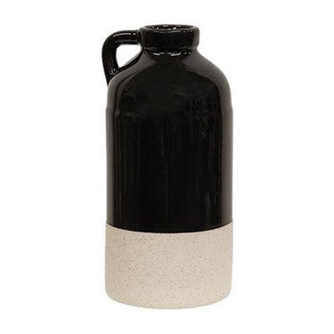 2 Set Black Glazed Ceramic Jug Vases - The Fox Decor